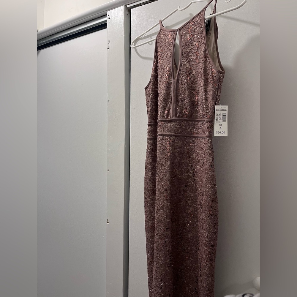 Brand new with tags rose gold dress.